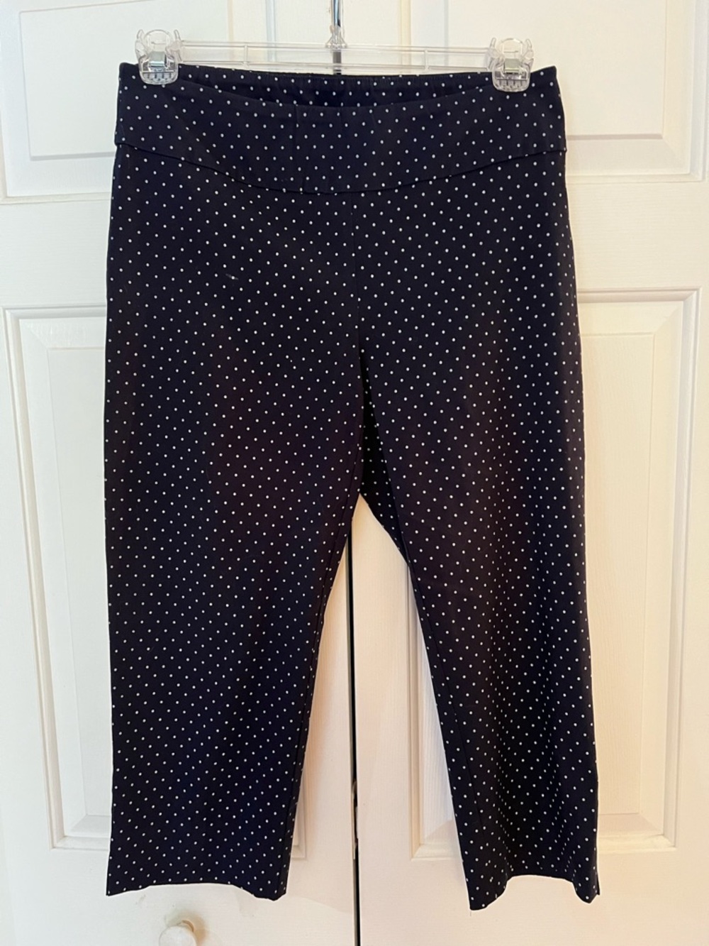 Zac & Rachel Navy Pants with White Polka Dots Size 8